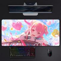 Game Colorful P-Project Sekai Mouse Pad Large Gaming Mousepad With Stitched Edges Thickened Desk Mat Pc Peach skin 18*18(CM)-1Pcs