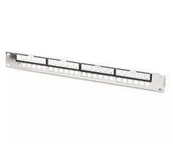 DIGITUS DN-91411-G modulinė patch panelė, 24 prievadų, ekranuota, cinkuota, 19 colių 1U spintai, be modulių, juoda