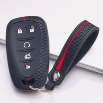 Key Fob Cover for Chevrolet 1500 Equinox Malibu Traverse Blazer Suburban Tahoe Sierra with Keychain Anti-Scratch Surface Shockproof Structure juoda