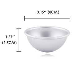 Metal Bath Bomb Molds Bath Ball Molds for Crafts Bath Bomb Handmade Soaps Candle Cake Ice Cream Baking 8 cm 3.15 Inches 8 cm sidabras