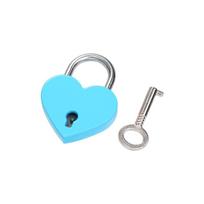 Jewelry Box Suitcase Mini Zinc Alloy Heart Shape Wedding Locks Love Heart Lock Hardware Padlock mėlyna