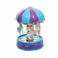 Fantasy Exquisite Carousel Music Box Luminous Cartoon Carousel Ornaments Colored Lights Plastic Horse Music Box Home Decor