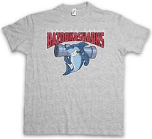 B Sharks T-Shirt American Langley Falls Team Bazooka Logo Sign Symbol Dad XL