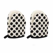 2pcs/set Stripe Heat-Resistant Oven Mitts Anti-Scald Kitchen Gloves Microwave Safe Gloves  Grilling Style F