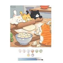 Colorful Painting By Number Kits Cats Lounge Modern Living Room DIY Digital Oil Painting Animals Coloring Handpaint Home Decor