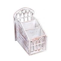 3 Grids Remote Control Storage Box Vintage Style Decorative Remote Container Wooden Desktop Storage Box for Living Room