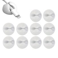 10Pcs Mini Cable Winder Organizer USB Charging Cable Clip Desk Tidy Organiser Wire Cord Holder Protectors In Office Home Cars balta