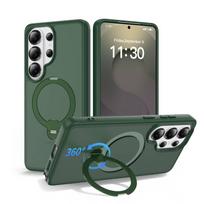 360°Rotatable Ring Holder for Samsung Galaxy S26 Ultra S26 S25 S24 Plus Case, Compatible with Magnetic, Drop Protection Magnetic Galaxy S26 tamsiai žalia spalva
