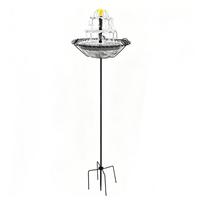 Solar Outside Garden Birdbath Bowl Rust-Proof Garden Bird Drinking Station Tiered Water Fountains for Patio Water Feature