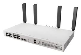 Tinklo jungiklis MikroTik CRS418-8P-8G-2S+5axQ2axQ-RM — L2/L3, 17× Gigabit RJ-45, 2× SFP+, PoE (802.3af/at), 1U stovas
