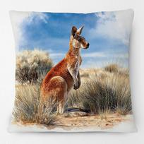 Australijos raudonasis kengūras Laukinių gyvūnų Plakatas Pagalvės užvalkalas Dekoratyvinis užvalkalas Sofos dekoras Peach skin 18*18(CM)-1Pcs