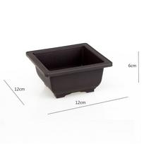 Rectangle Planter Nursery Balcony Bonsai Succulent Basin Plant Bowl Flower Pot 12x12x6cm