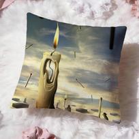 Salvador Dali Pop Art Cushion Cover Premium Comfort Reversible Pillow Cove -Two In One Design For Any Room & Car Interior Peach skin 18*18(CM)-1Pcs