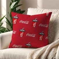 Fashion Print C-Coca C-Cola Cushion Cover For Pillow Printing Sofa Decoration Home Car Room Coffee Shop Office Nordic Simplicity Peach skin 18*18(CM)-1Pcs