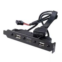 Vidinis adapterio kabelis Akasa AK-CBUB53-40BK USB 3.1 Gen 1 Dual USB 2.0 Type-A