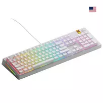 Mechaninė pilno dydžio (100%) laidinė klaviatūra GLORIOUS GMMK 3 HE – balta, USB, QWERTY, RGB