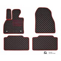 Odiniai kilimėliai QuiltyMats VOLVO XC60 2018→ (Juodos spalvos - Raudonais dygsniais)