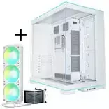 Lian Li O11D EVO RGB + TRYX PANORAMA SE ARGB pilnas skysčio aušinimo komplektas - baltas, 360 mm