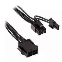 Kolink adapteris iš 4+4 kontaktų CPU į 6+2 kontaktų PCIe, 0,35 m, juodos spalvos