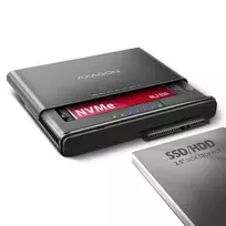 Adapteris AXAGON ADSA-CC CLONE MASTER 2 USB-C 10Gbps, skirtas NVMe M.2 SSD ir SATA HDD