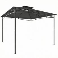 Pavėsinė 300x300x285 cm Tamsiai pilka metalinė