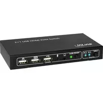 InLine 2x1 HDMI KVM jungiklis, HDMI 4K2K, USB 2.0 šakotuvas, su garsu