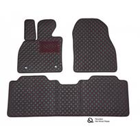 Odiniai kilimėliai QuiltyMats OPEL COMBO (Keleivinis) 2001-2011 (2 eilės) (Juodos spalvos - Raudonais dygsniais)