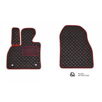 Odiniai kilimėliai QuiltyMats OPEL COMBO 2012-2017 (Juodos spalvos - Raudonais dygsniais)