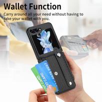 Piniginės krepšys sulankstomas telefono dėklas, skirtas Samsung Galaxy Z Flip 5 5G Flip4 Flip3 Flip5 Flip 4 3 Zflip5 kortelės lizdo apsauginis dangtelis for samsung Z Flip 4 juoda