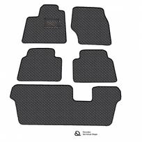 Odiniai kilimėliai QuiltyMats PEUGEOT EXPERT 2016→ (3 eilės) (Juodos spalvos - Pilkais dygsniais)
