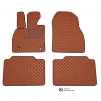 Odiniai kilimėliai QuiltyMats RENAULT LAGUNA 2007-2015 (Rudos spalvos - Rudais dygsniais)