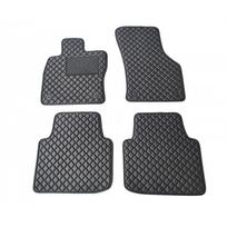 Odiniai kilimėliai QuiltyMats SKODA SUPERB 2015-2023 (Juodos spalvos - Juodais dygsniais)