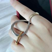 2 pcs Exaggeration Mobius Rings for Women Couples Vintage Punk Simple Party Jewelry Accessories Gift 18mm auksas