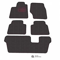 Odiniai kilimėliai QuiltyMats VOLKSWAGEN SHARAN (6 vietų) 2010-2023 (3 eilės) (Juodos spalvos - Raudonais dygsniais)