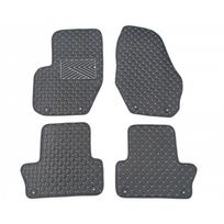 Odiniai kilimėliai QuiltyMats VOLVO XC60 2008-2017 (Juodos spalvos - Pilkais dygsniais)
