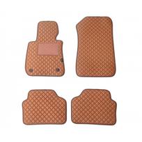 Odiniai kilimėliai QuiltyMats BMW 3 (E91) 2005-2012 (Rudos spalvos - Rudais dygsniais)