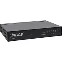 InLine 8 prievadų tinklo jungiklis, 1Gb/s, metalinis, be ventiliatoriaus, ekranuoti prievadai