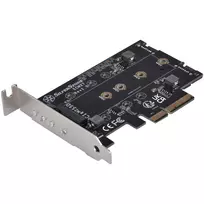 Silverstone SST-ECM27 M.2/SATA adapterio kortelė, PCIe 4.0, 1x M-Key, 2x SATA 6G - Low Profile