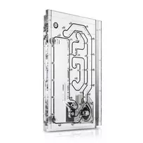 Vandens blokas BitsPower BPTA-WDPO11DS-P5D — skaidrus, 207×317×66.3 mm, 1/4 colio sriegis, 12 V/20 W