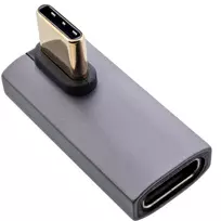 InLine USB4 adapteris, USB-C kištukas / lizdas vertikalus dešinėn/kairėn lenktas, aliuminis, pilka