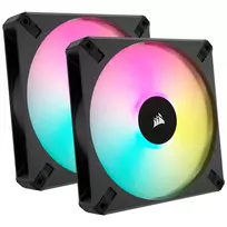Corsair iCUE AF140 RGB ELITE CO-9050156-WW 140 mm korpuso ventiliatorių rinkinys, PWM, (2 vnt.), su RGB valdikliu, juodas