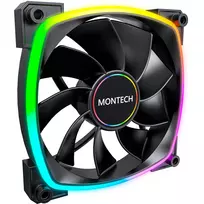 MONTECH RX140 PWM 140 mm ARGB Reverse Blade korpuso ventiliatorius – juodas