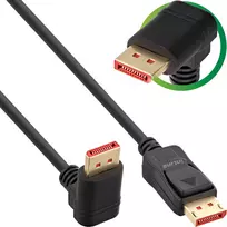 InLine 17151U DisplayPort 1.4 kabelis 8K4K žemyn lenktas juodas/auksinis 1 m