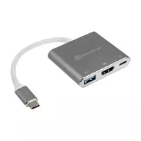 SilverStone SST-EP08C – USB 3.1 Type-C adapteris į HDMI / USB Type-C / USB Type A – sidabrinis