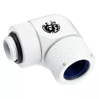 Bitspower BP-DWE90RMLA14 baltas Advanced Multi-Link 90° pasukamas adapteris, G1/4 išorinis sriegis – 14 mm kietasis vamzdis