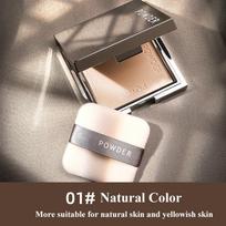 Girls Silver Square Makeup Compact Powder Concealer Brighten Pressed Powder Oil-control Ilgalaikė vandeniui atspari kosmetinė pudra