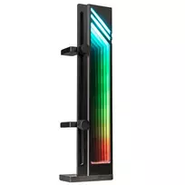 Kolink Core Pro Aluminium GPU atraminis laikiklis su ARGB begalinio veidrodžio efektu, aukštį reguliuojamas, palaiko iki dviejų GPU, juodas