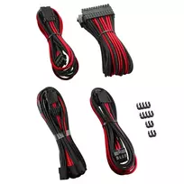 CableMod PRO ModMesh 12VHPWR kabelių ilginimo rinkinys – juoda/raudona, PCIe 12VHPWR 16 kontaktų ilginimo komplektas