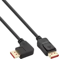 InLine DisplayPort 1.4 laidas, 8K4K, stačiu kampu, juodas/auksinis, 1 m