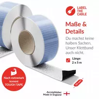Kabelių tvirtinimo juosta Label the Cable LTC 1620-5-50 — lipnusis ritinys 5 m × 50 mm, balta